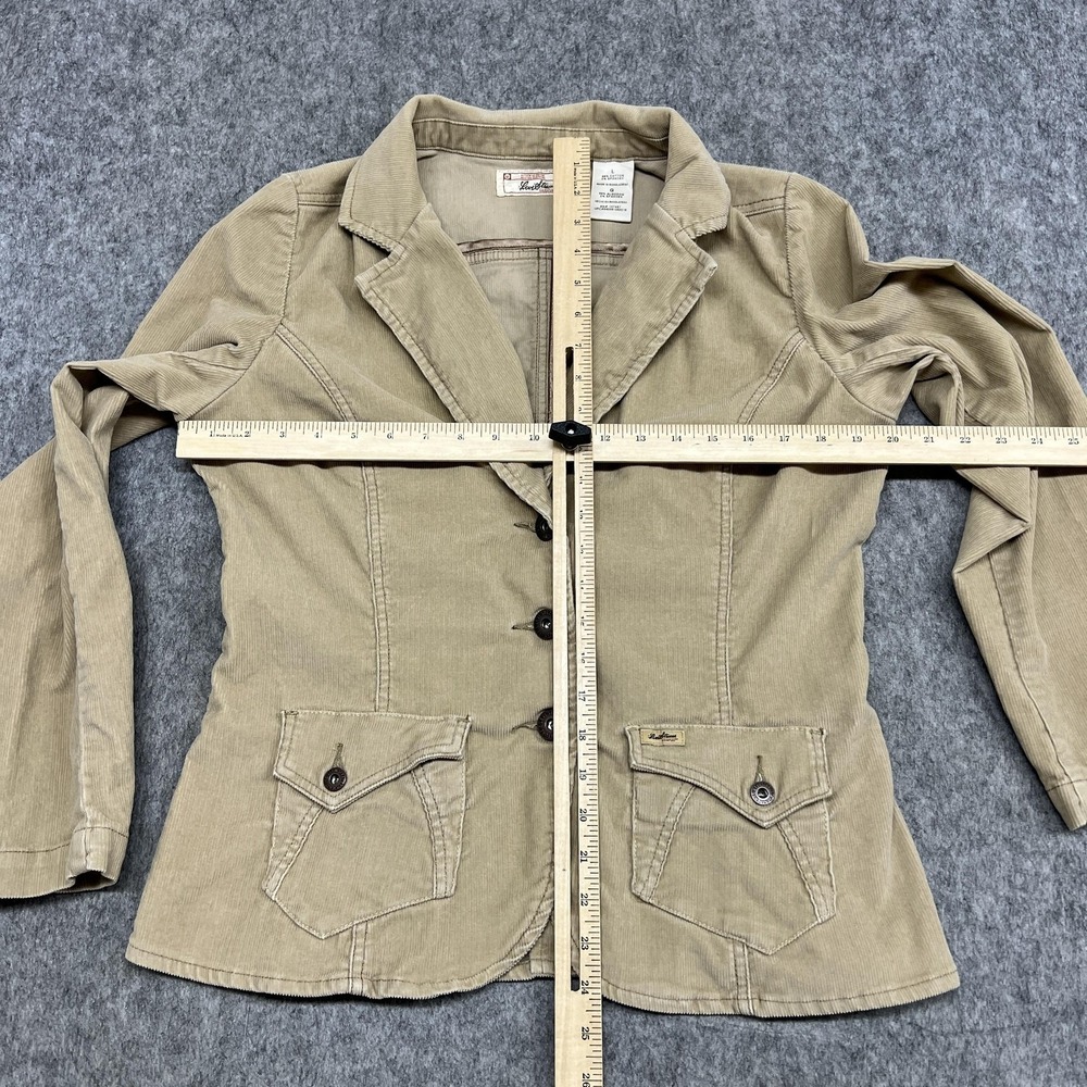 Levi Strauss Signature Jacket Womens L Beige Corduroy Blazer Button Flap Pockets - Picture 10 of 16